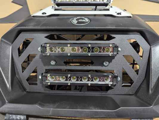 2025 Can-Am Outlander 850 1000 XMR Gen 3 lower radiator cover Texture Black Double LED Light Bar Lucky 7 Motorsports