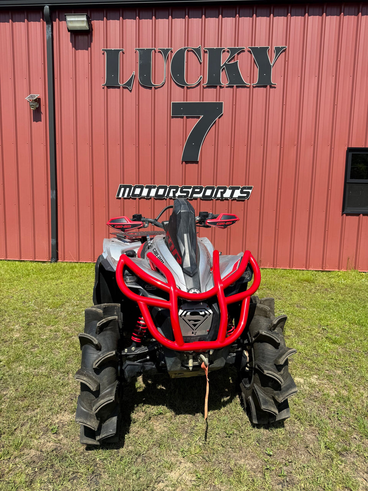 Can-Am Renegade Gen 2 all aluminum front bumper red Lucky 7 Motorsports