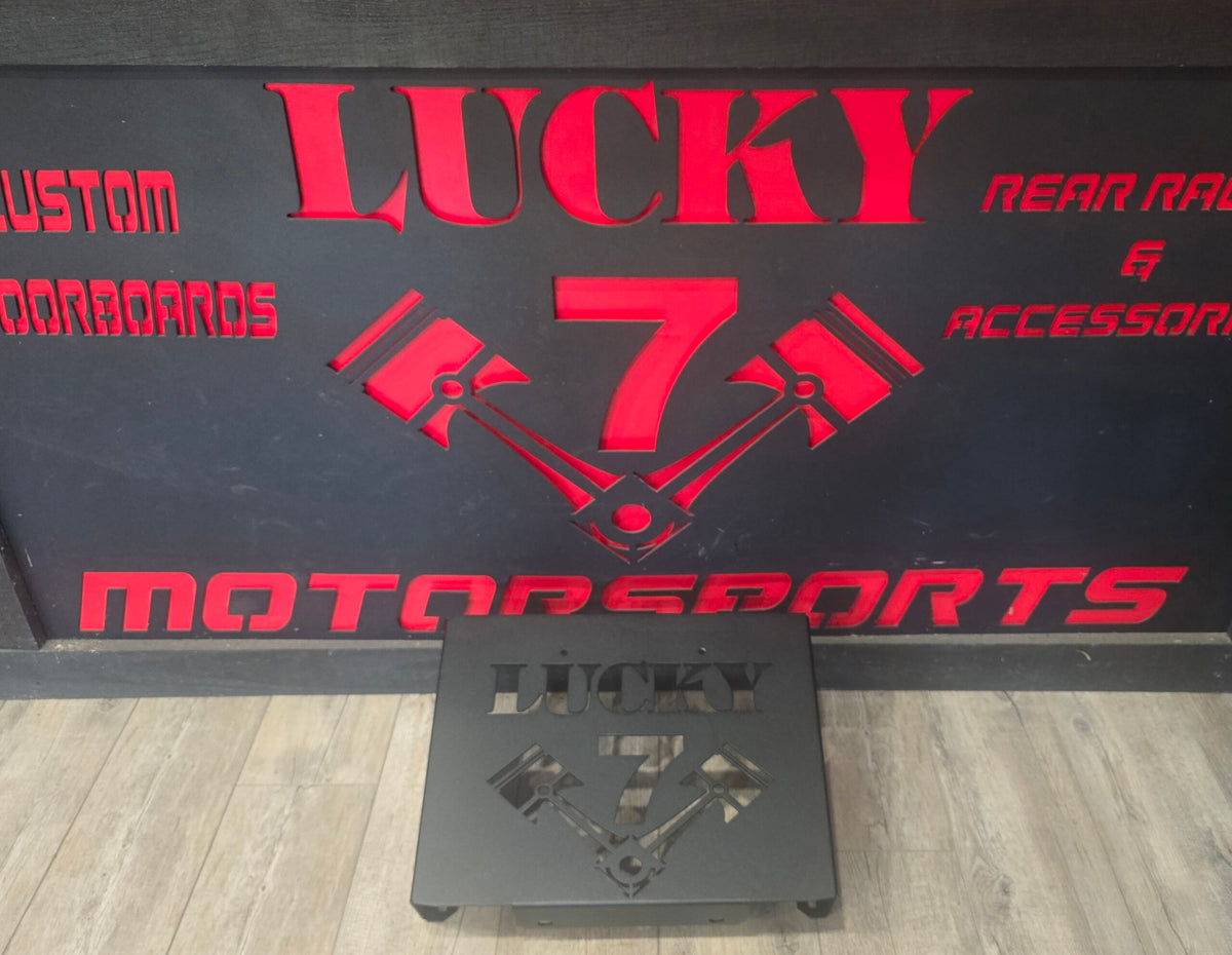 Lucky 7 Polaris Sportsman 450 570 low profile radiator relocation kit Lucky 7 cut Texture Black shop shot