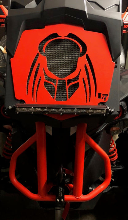 Lucky 7 2013-2024 Can-Am Outlander XMR Predator radiator relocate cover Can-Am Red installed