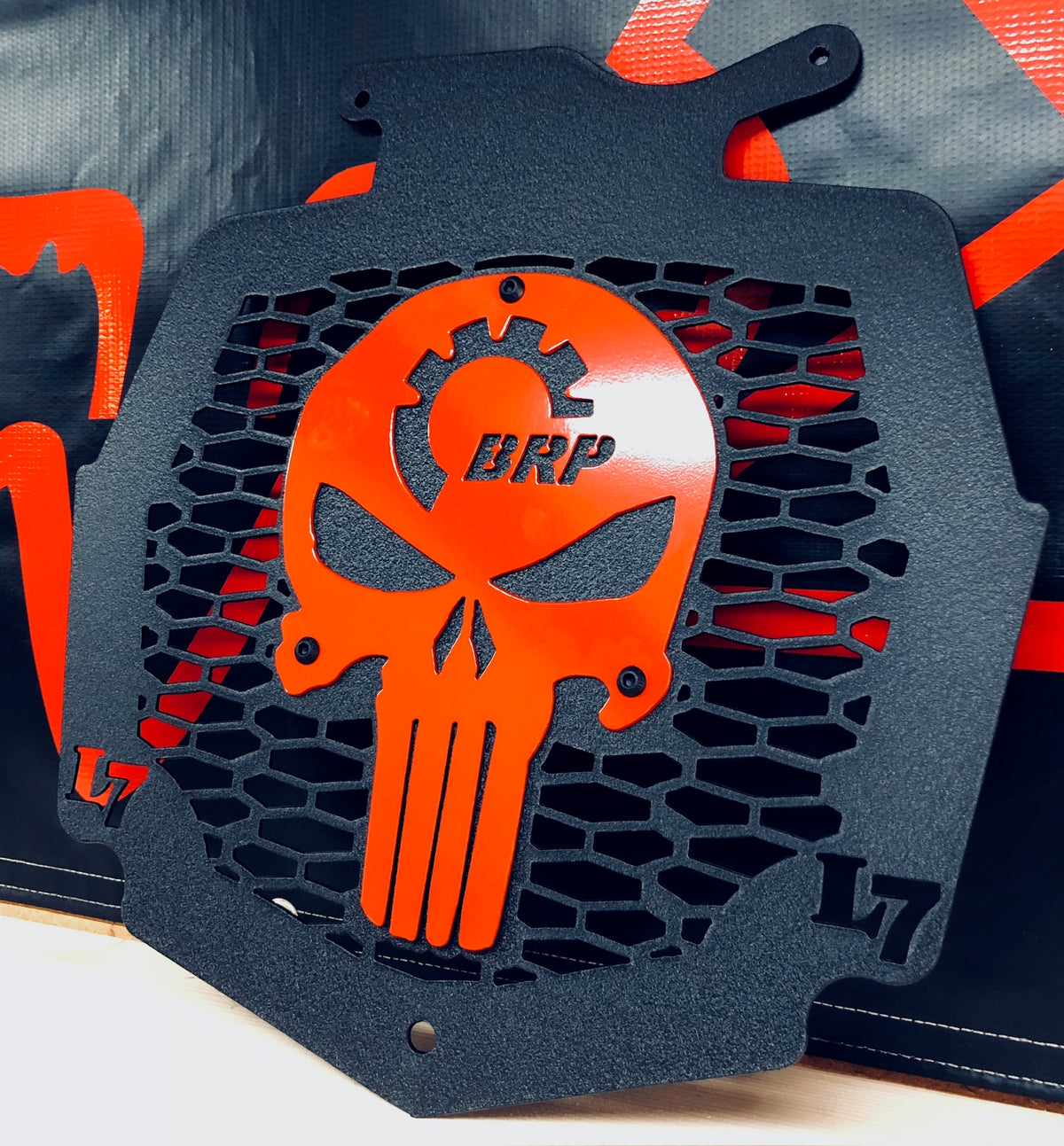 2013-2024 Can-Am Outlander MAX XMR Punisher BRP radiator relocate cover Texture Black Can am Red Lucky 7 Motorsports