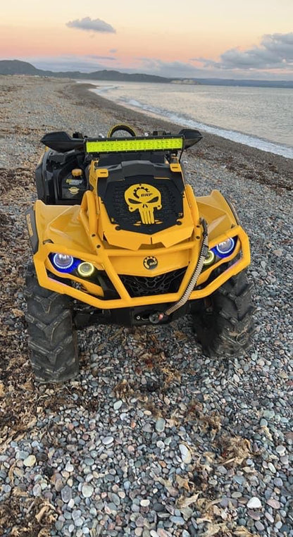 2013-2024 Can-Am Outlander MAX XMR Punisher BRP radiator relocate cover yellow Lucky 7 Motorsports