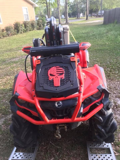 2013-2024 Can-Am Outlander MAX XMR Punisher American Flag radiator relocate cover Can-Am Red Lucky 7 Motorsports