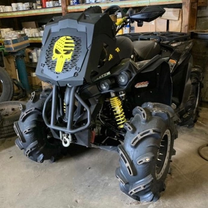 2013-2024 Can-Am Outlander MAX XMR Punisher American Flag radiator relocate cover yellow Lucky 7 Motorsports