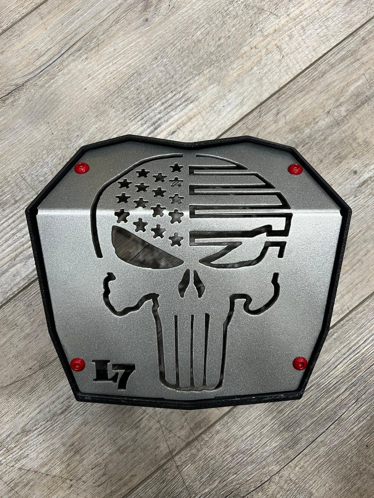2023-2025 Can-Am Renegade grille air inlet cover Punisher Flag Silver Lucky 7 Motorsports