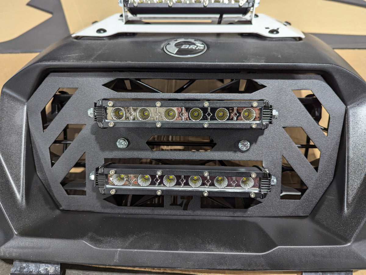2025 Can-Am Outlander 850 1000 XMR Gen 3 lower radiator cover Texture Black Double LED Light Bar Lucky 7 Motorsports