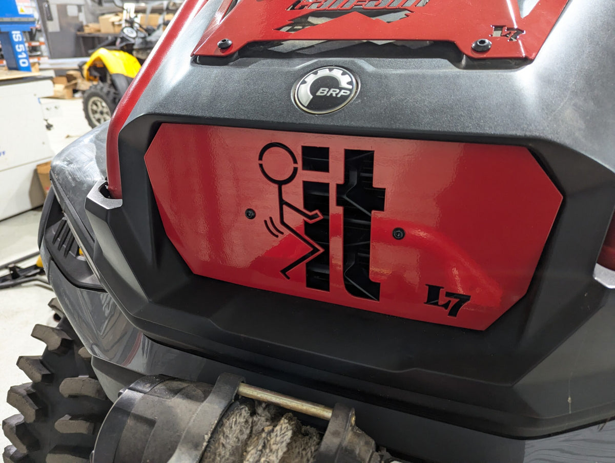 2025 Can-Am Outlander 850 1000 XMR Gen 3 radiator cover Legion Red Hump-IT design side view Lucky 7 Motorsports