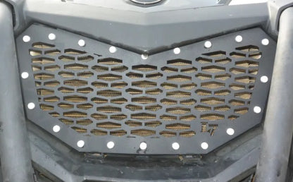 Lucky 7 mesh front grille close-up on a Can-Am Maverick Sport Trail