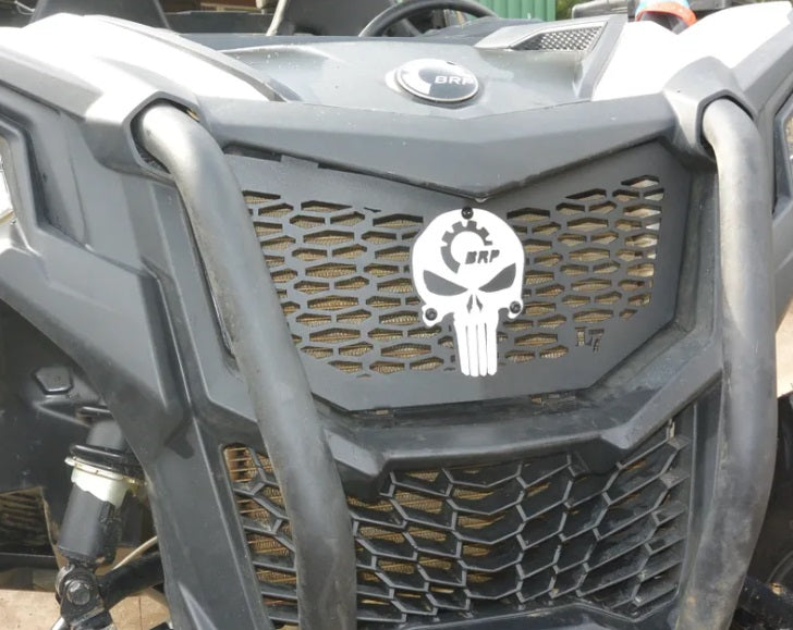 White Punisher skull grille on a Can-Am Maverick Sport Trail