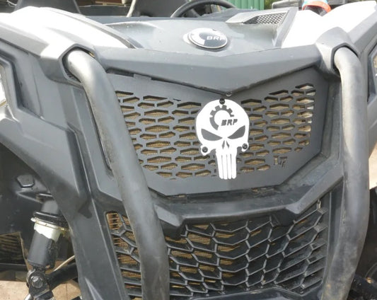 White Punisher skull grille on a Can-Am Maverick Sport Trail