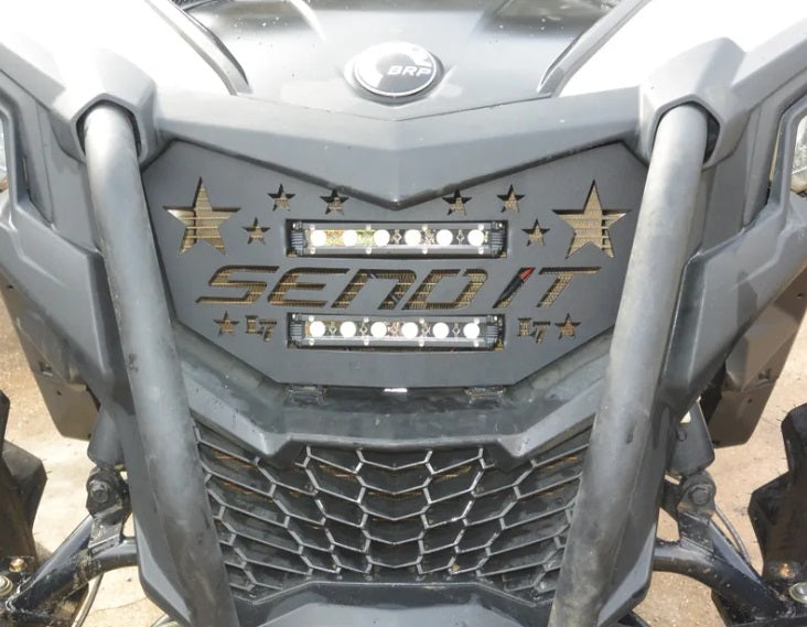 Lucky 7 Send It double LED grille installed on a Can-Am Maverick Sport Trail
