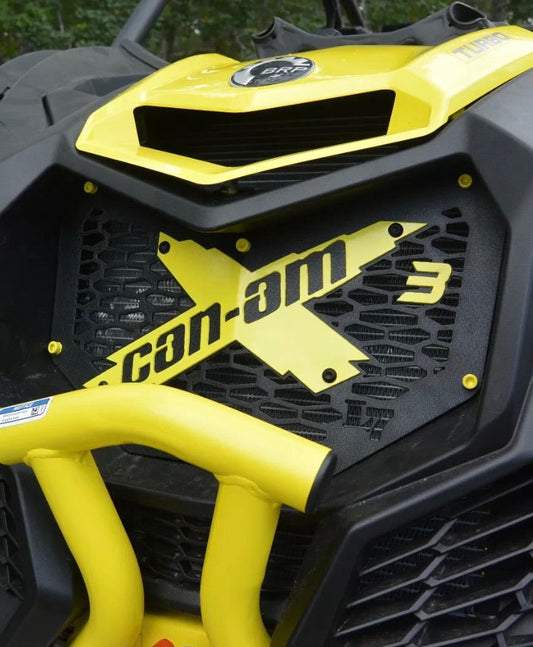 Yellow Lucky 7 mesh grille on a Can-Am Maverick X3