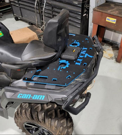 Lucky 7 Outlander G2 rear rack with storage case in Octane Blue