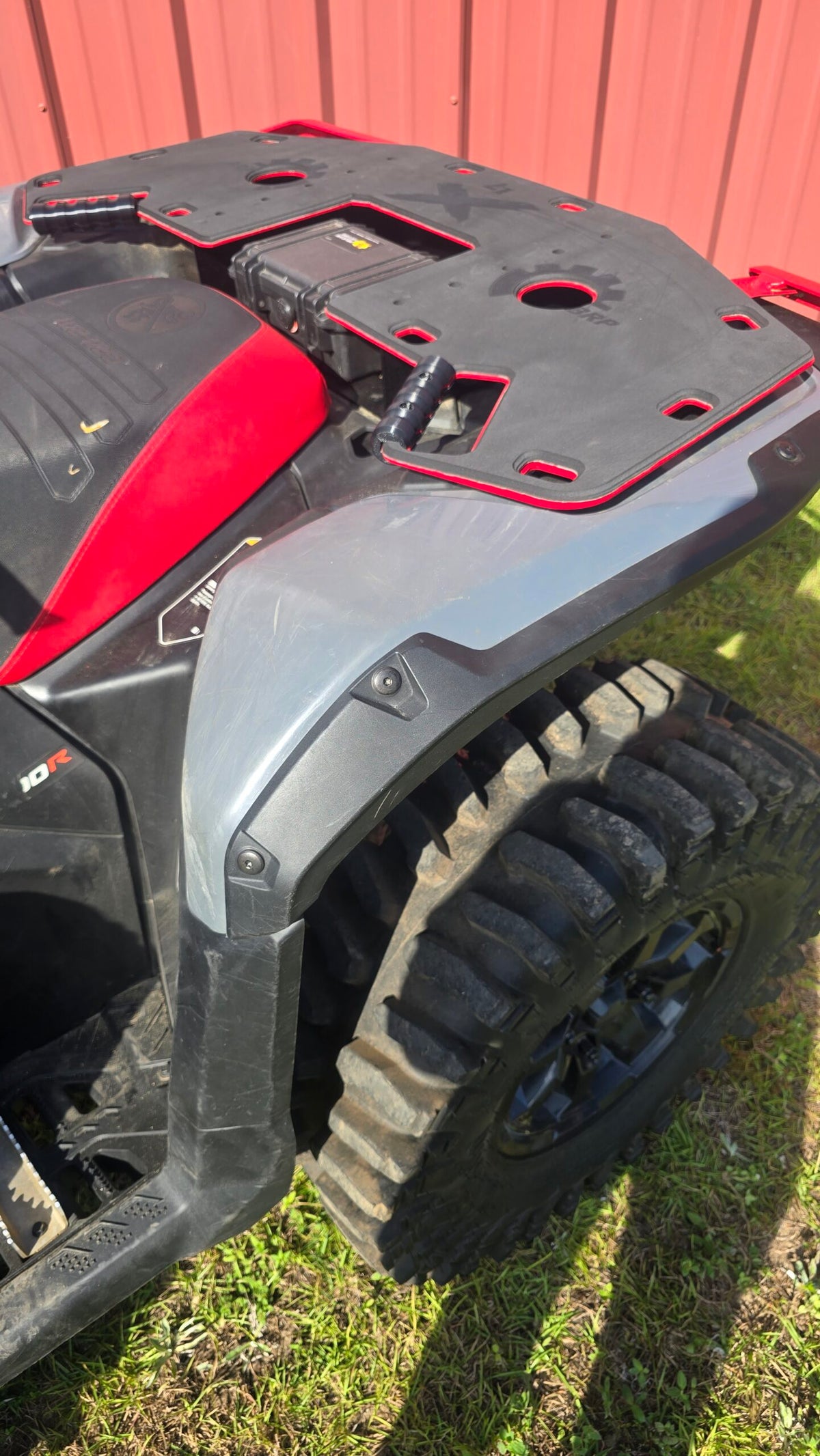 Lucky 7 Outlander Gen 3 rear rack with storage case and Marine Mat top