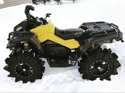 Yellow Can-Am Outlander Gen 1 Max with Lucky 7 metal floorboards
