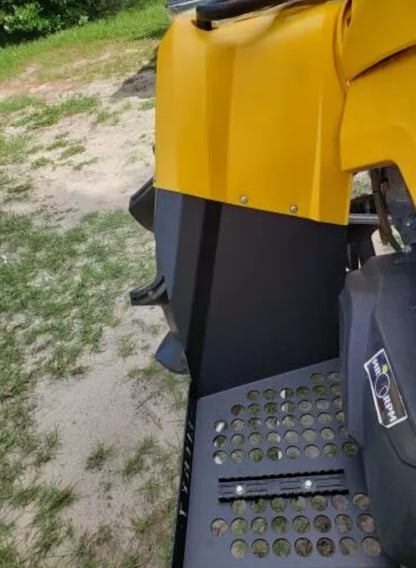 Rider view of Lucky 7 metal floorboards on a Can-Am Outlander Gen 1 short frame