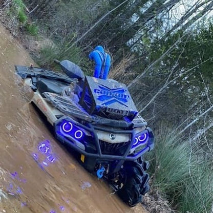 Can-Am X design Lucky 7 radiator relocate kit on a Can-Am Outlander Gen 2
