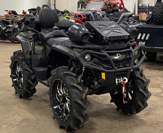 Lucky 7 radiator relocate kit installed on a Can-Am Outlander Gen 2