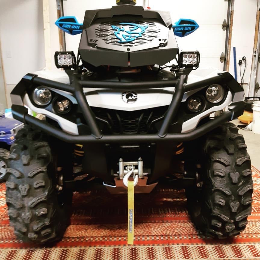 Blue Demon Lucky 7 radiator relocate cover on a Can-Am Outlander MAX XMR