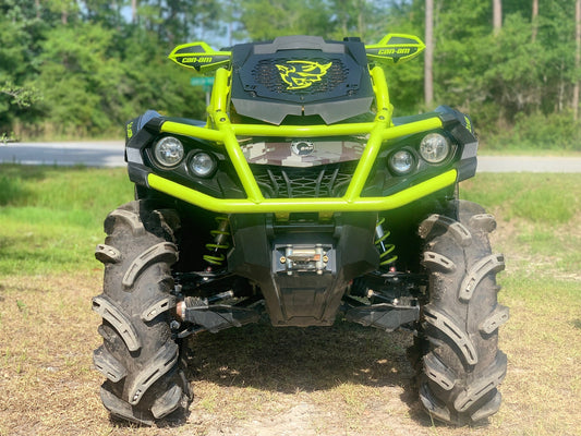 Manta Green Demon Lucky 7 radiator relocate cover on a Can-Am Outlander MAX XMR