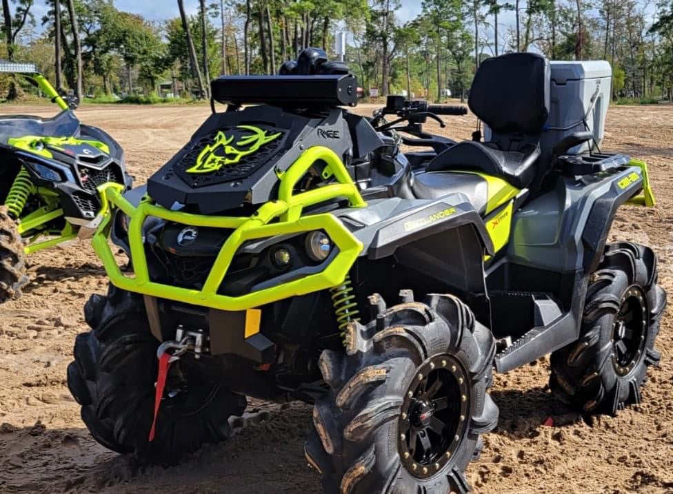 Demon Lucky 7 radiator relocate cover on a Can-Am Outlander MAX XMR