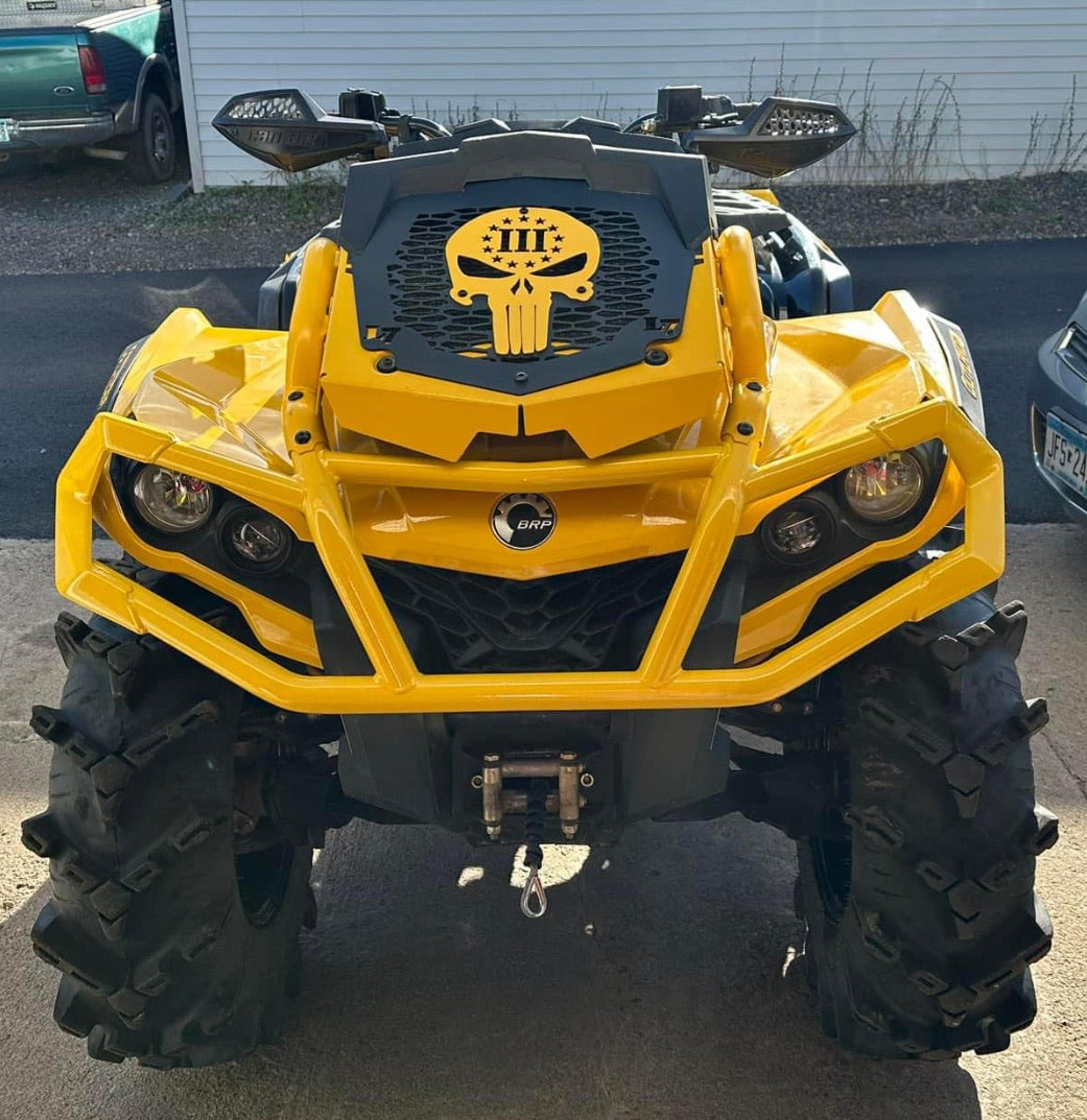 2013-2024 Can-Am Outlander MAX XMR with Lucky 7 Punisher 3% radiator relocate cover installed