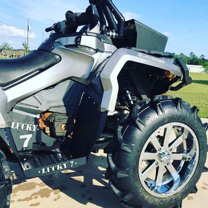 Grey Can-Am Outlander with Lucky 7 metal floorboards