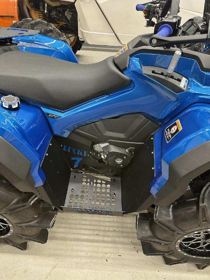 Blue Can-Am Outlander with Lucky 7 metal floorboards