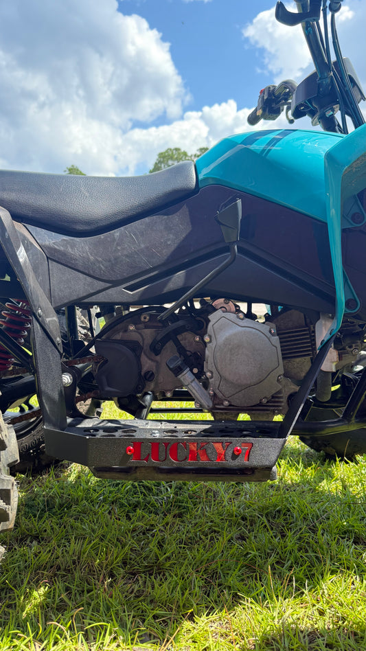 Blue Can-Am Renegade 110 EFI with Lucky 7 metal floorboards