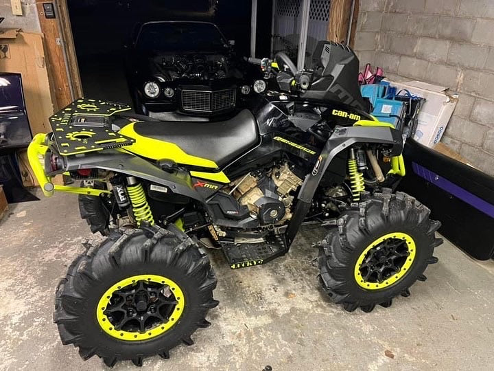 Black and yellow Can-Am Renegade Gen 2 with Lucky 7 metal floorboards