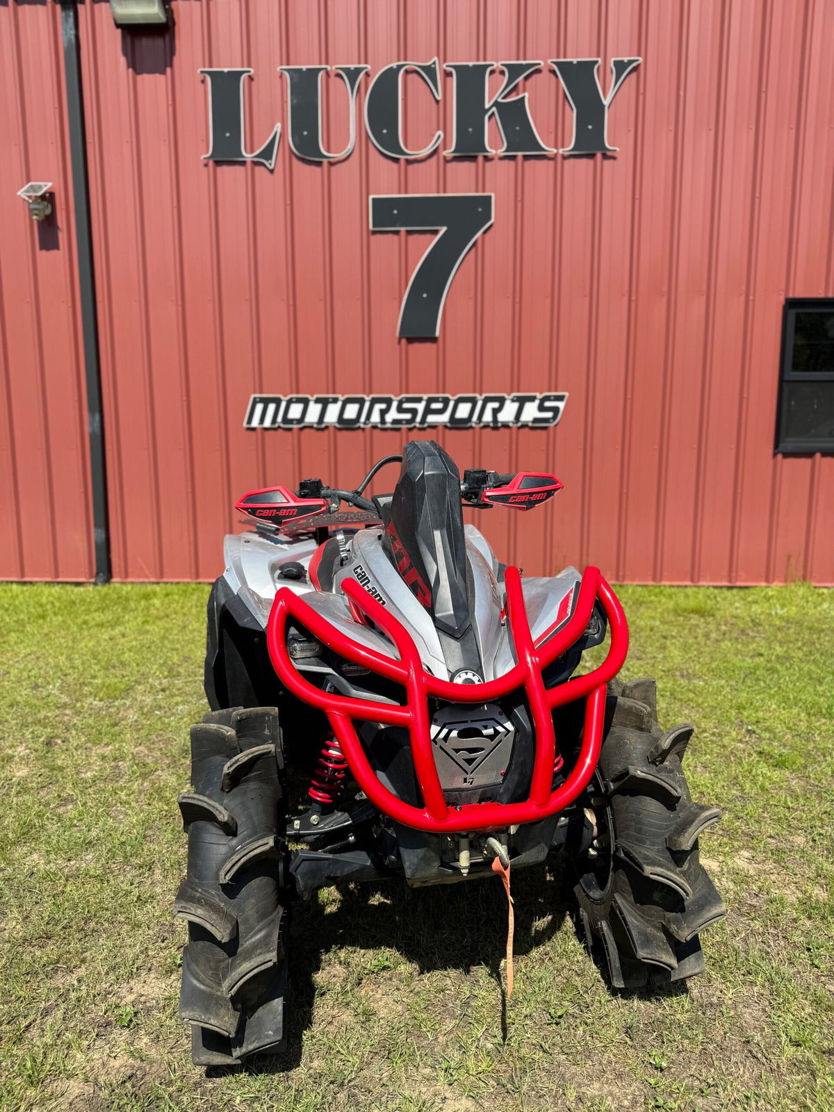 Can-Am Renegade Gen 2 all aluminum front bumper red Lucky 7 Motorsports