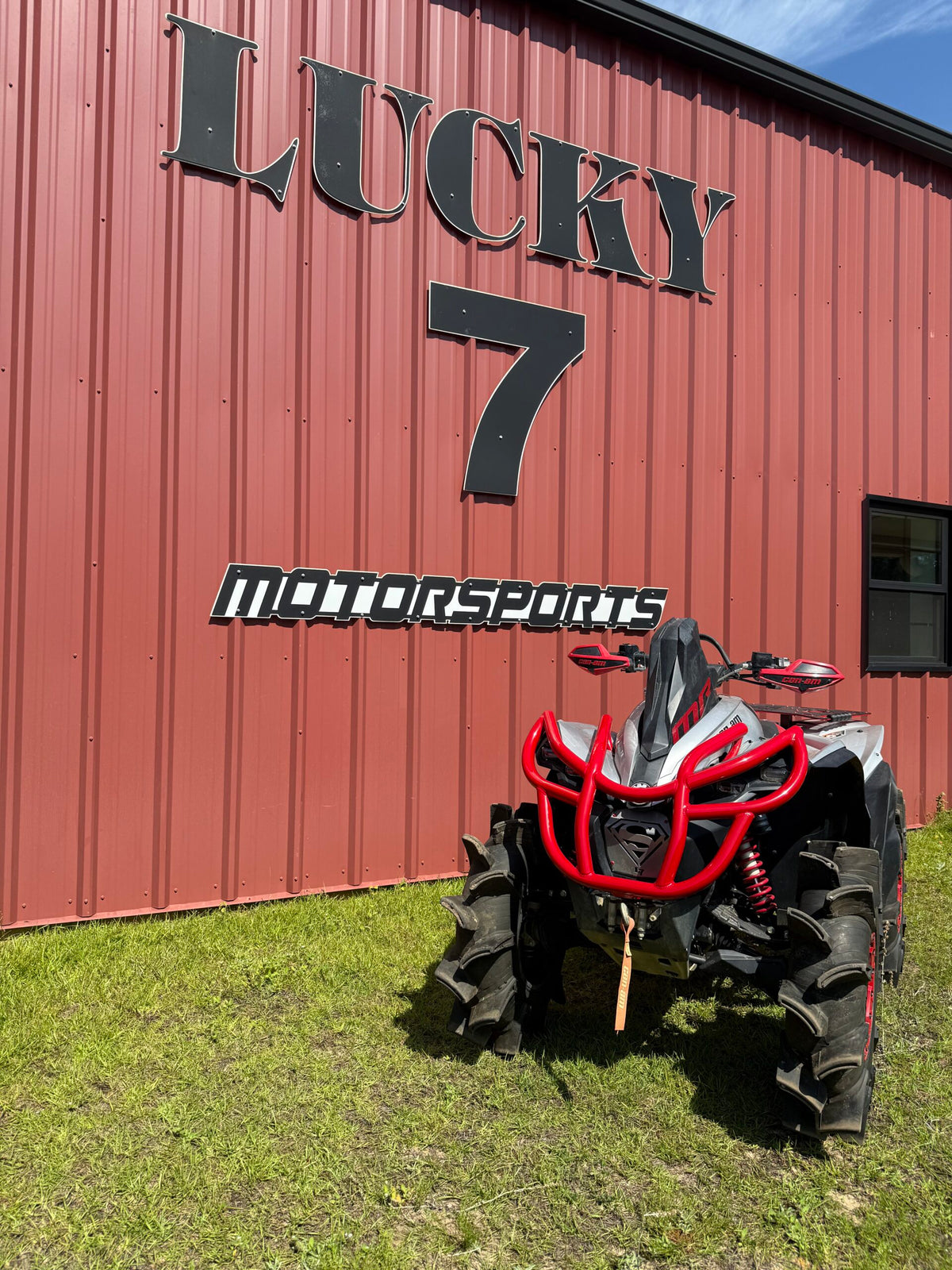 Can-Am Renegade Gen 2 all aluminum front bumper red Lucky 7 Motorsports
