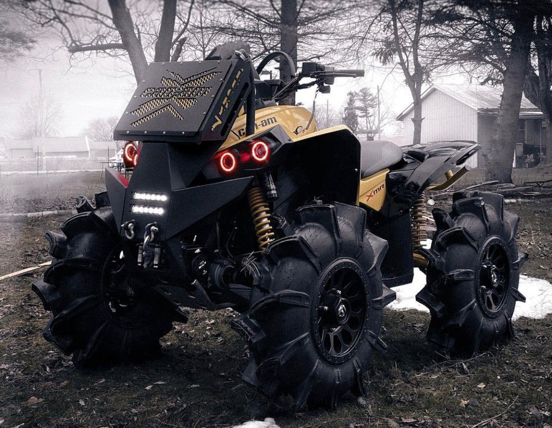 Lucky 7 low profile radiator relocate kit and bumper on a Can-Am Renegade XMR