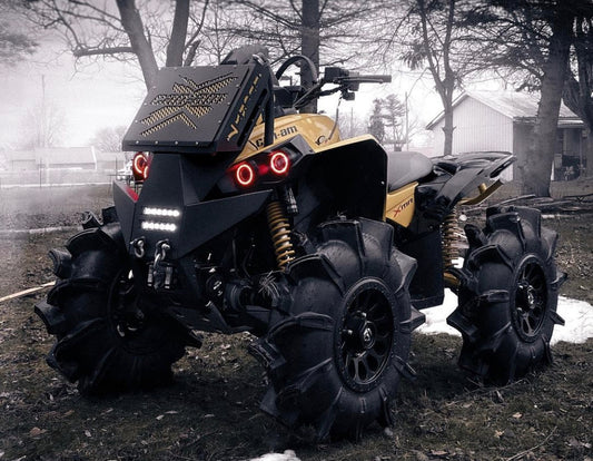 Lucky 7 low profile radiator relocate kit and bumper on a Can-Am Renegade XMR
