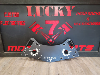 Lucky 7 Can-Am Renegade rear rack with white logo cutouts