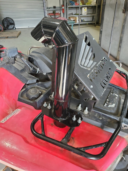 Side view of Lucky 7 aluminum snorkel kit on a Honda Foreman