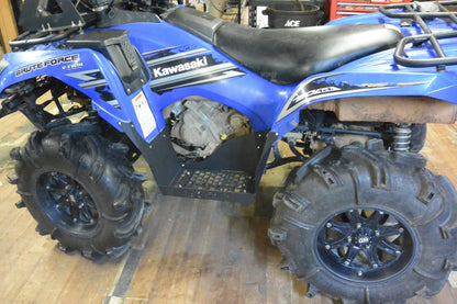 Blue Brute Force 750 in the shop with Lucky 7 high clearance floorboards