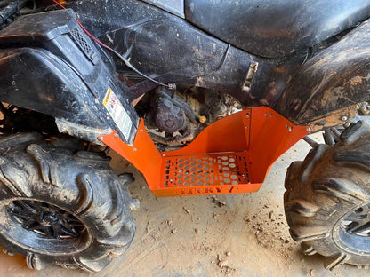 Close-up of Lucky 7 Brute Force high clearance floorboards in orange