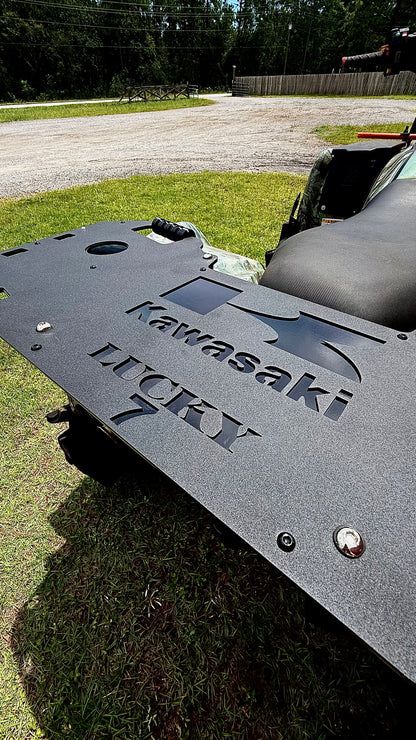 Lucky 7 Kawasaki Brute Force rear rack with Kawasaki logo cutout