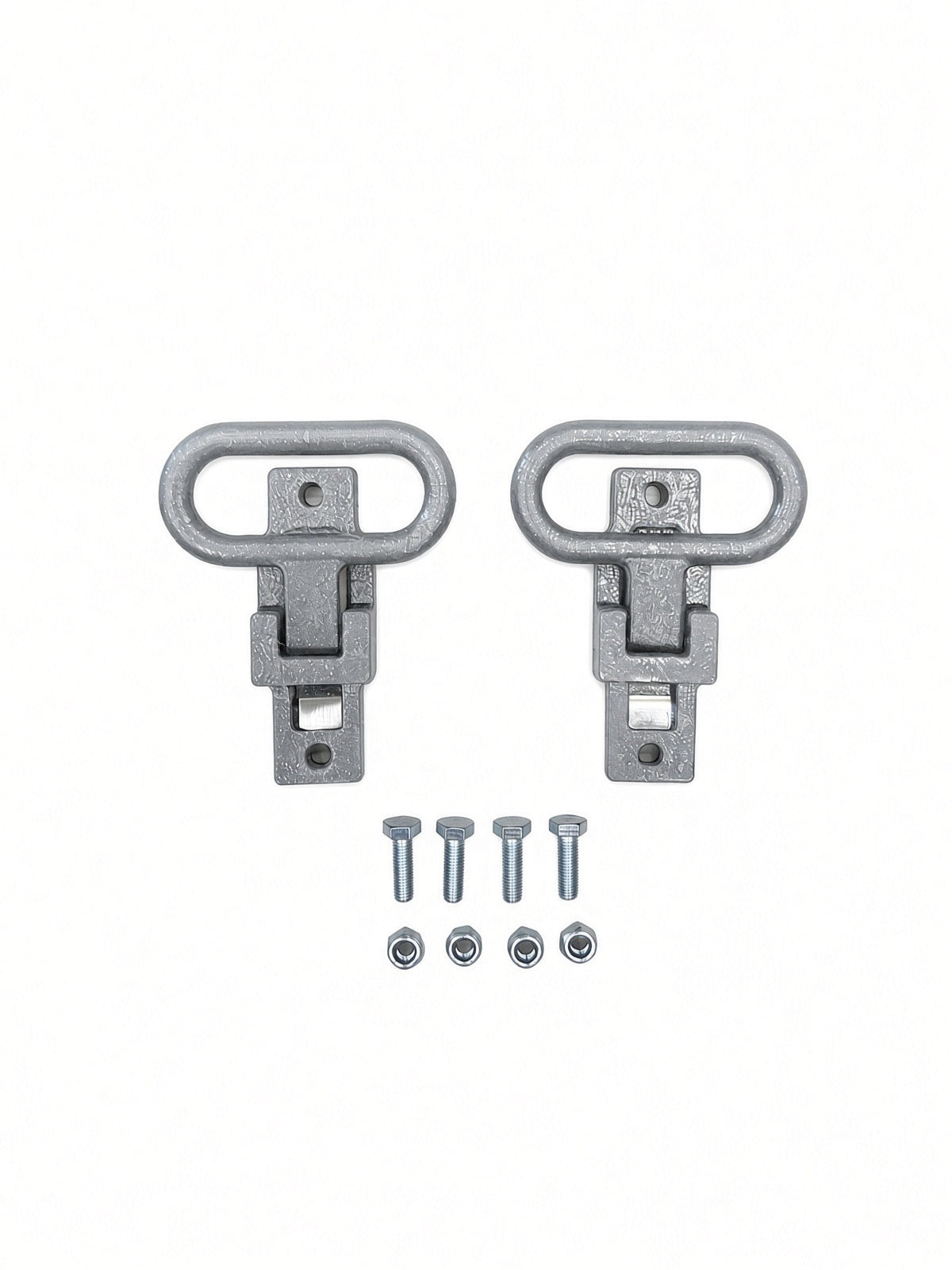 Pair of Lucky 7 rear passenger foot supports with bolts and nuts catalyst grey