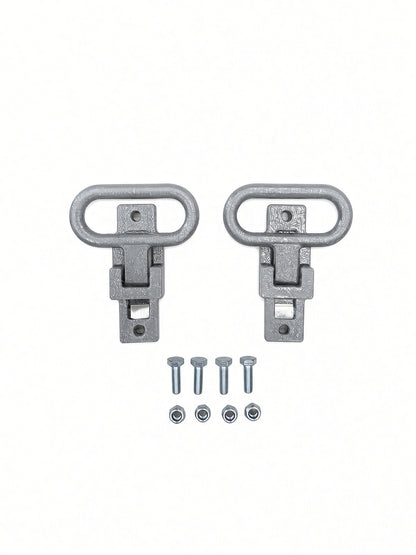 Pair of Lucky 7 rear passenger foot supports with bolts and nuts catalyst grey