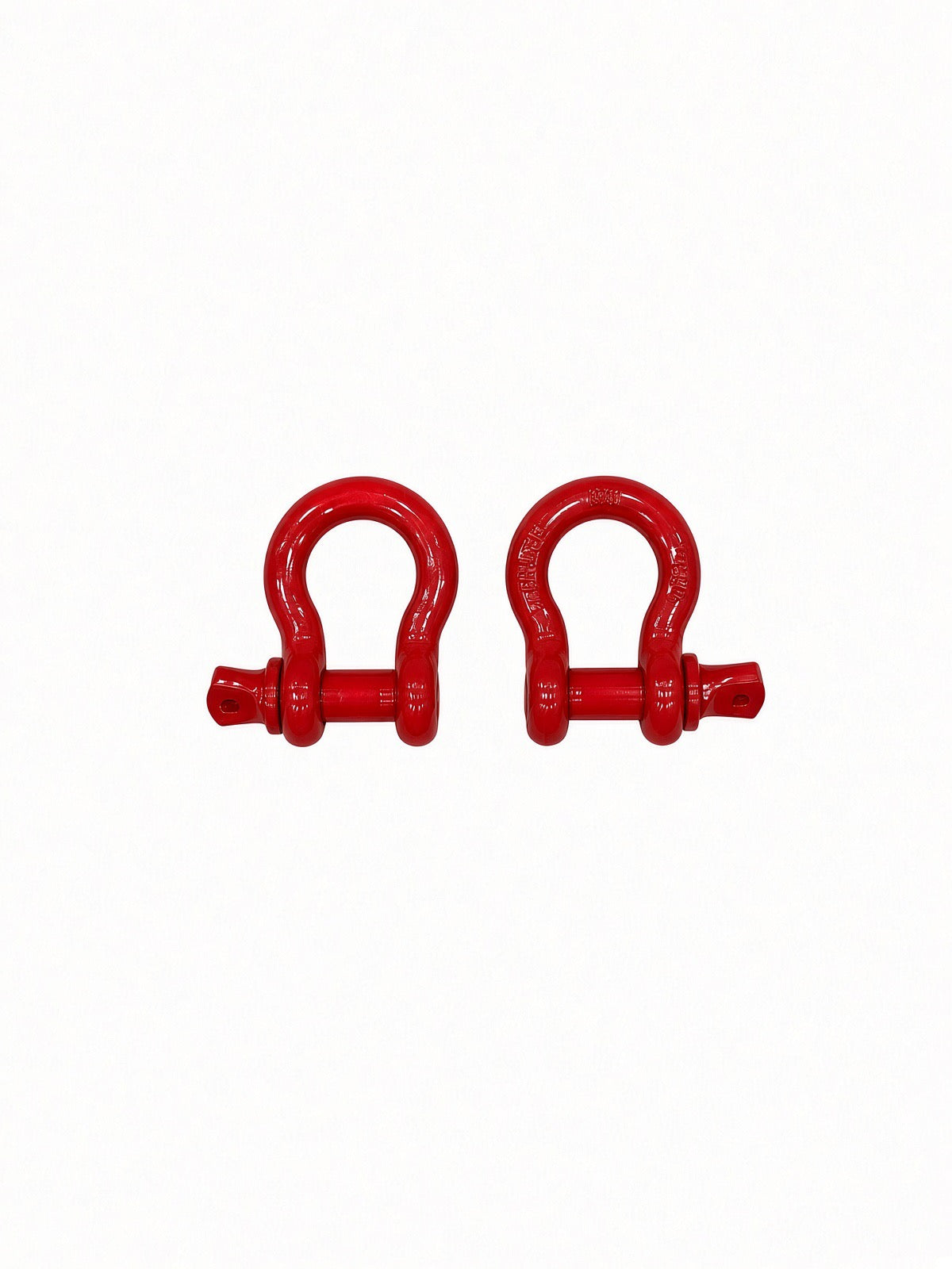 Pair of legion red Lucky 7 shackles for the Can-Am Renegade XMR radiator relocate bumper