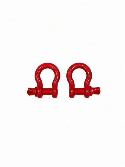 Pair of legion red Lucky 7 shackles for the Can-Am Renegade XMR radiator relocate bumper