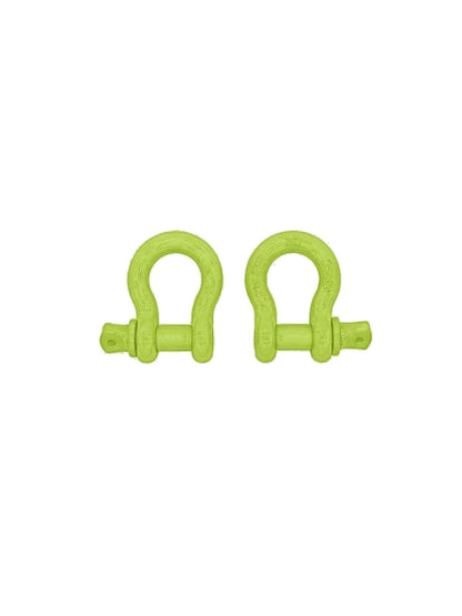 Pair of manta green Lucky 7 shackles for the Can-Am Renegade XMR radiator relocate bumper