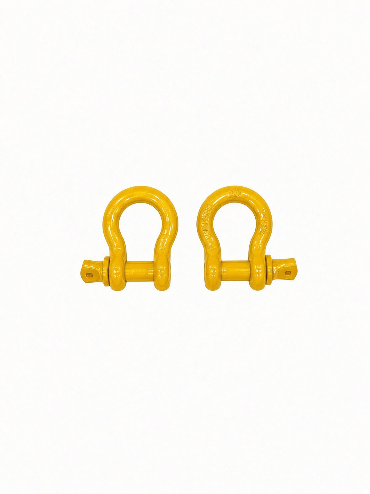 Pair of neo yellow Lucky 7 shackles for the Can-Am Renegade XMR radiator relocate bumper