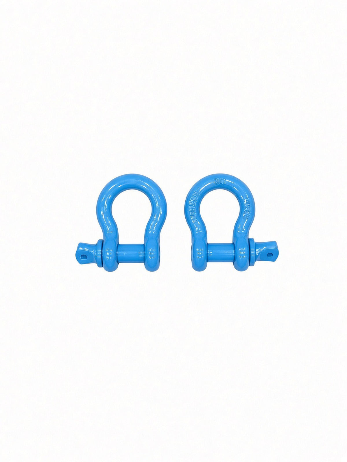 Pair of octane blue Lucky 7 shackles for the Can-Am Renegade XMR radiator relocate bumper