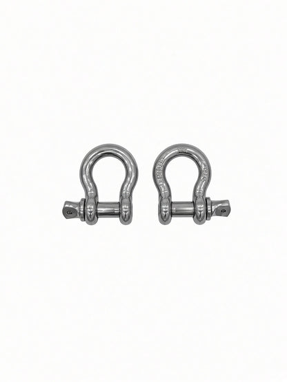 Pair of silver Lucky 7 shackles for the Can-Am Renegade XMR radiator relocate bumper