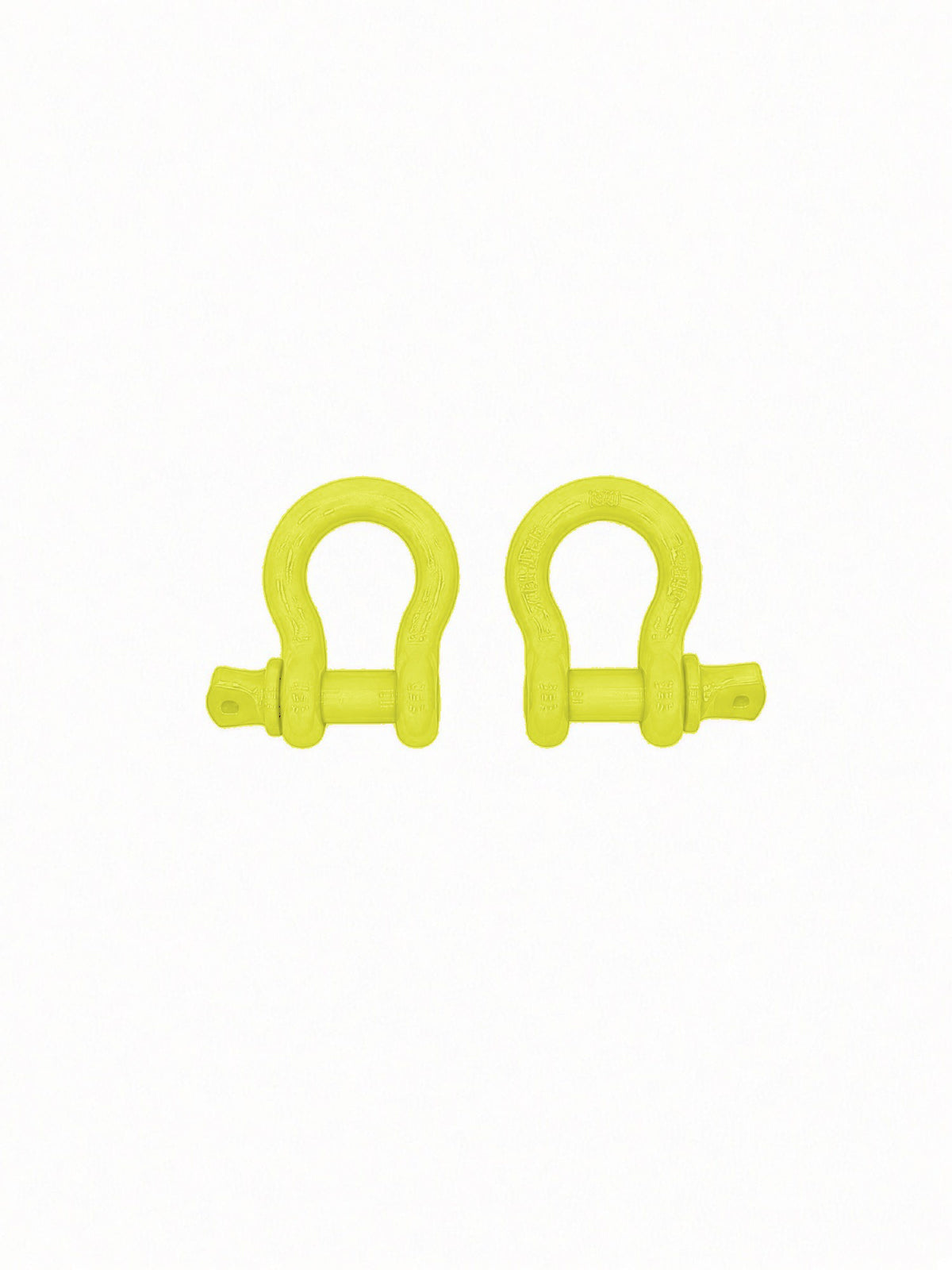 Pair of sunburst yellow Lucky 7 shackles for the Can-Am Renegade XMR radiator relocate bumper