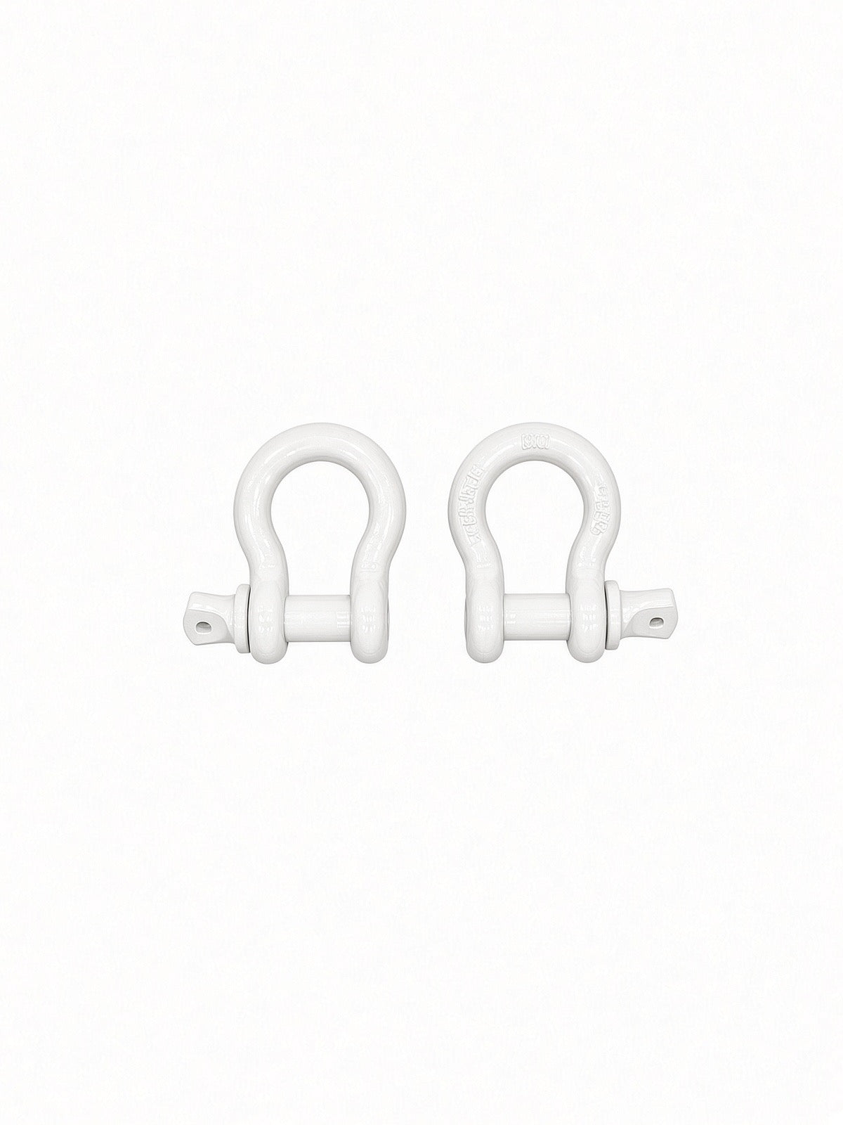 Pair of white Lucky 7 shackles for the Can-Am Renegade XMR radiator relocate bumper
