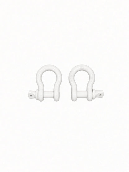 Pair of white Lucky 7 shackles for the Can-Am Renegade XMR radiator relocate bumper